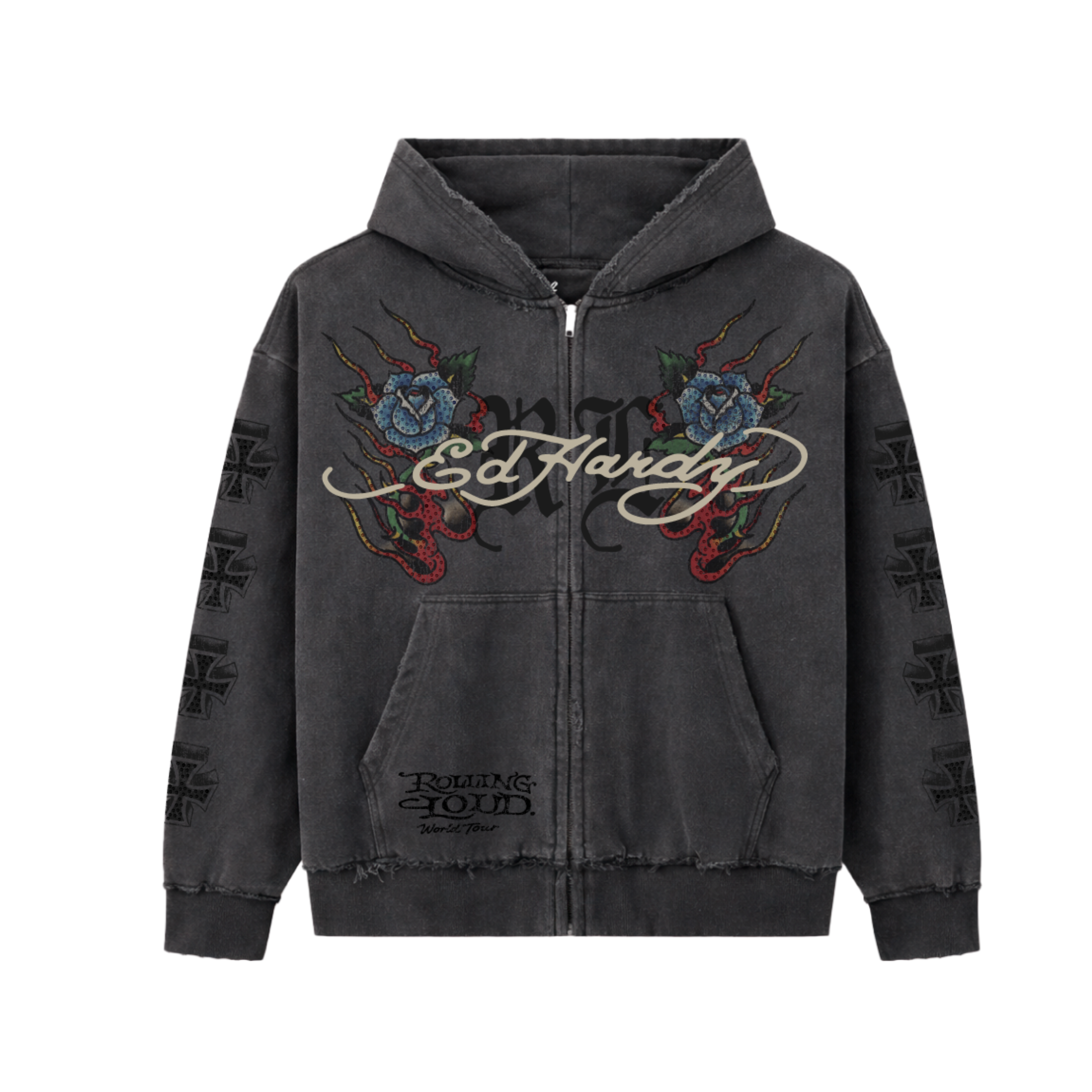 RL X ED HARDY CROSS HOODIE | Rolling Loud