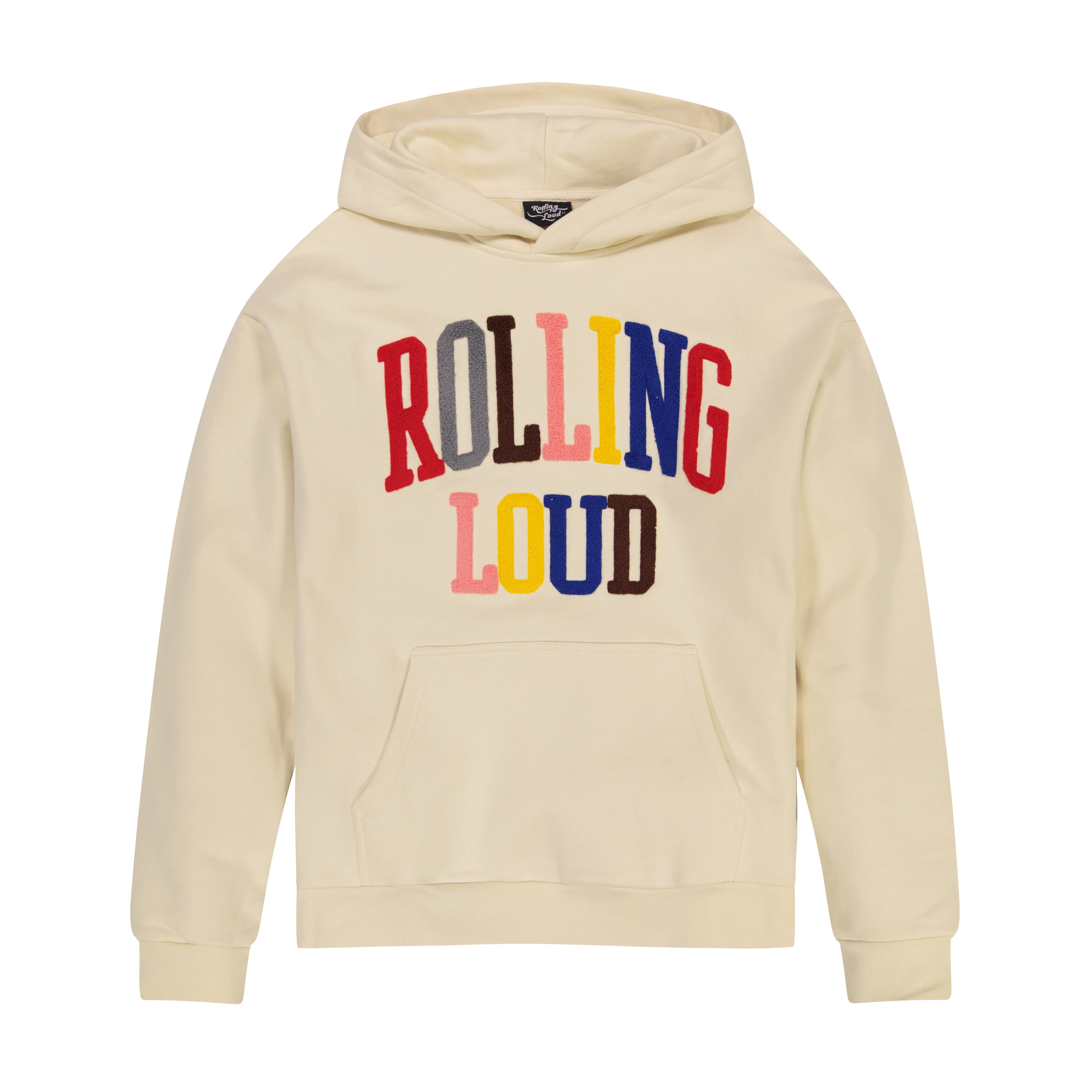 Rolling Loud Multi Chenille Cream Hooded Sweatshirt