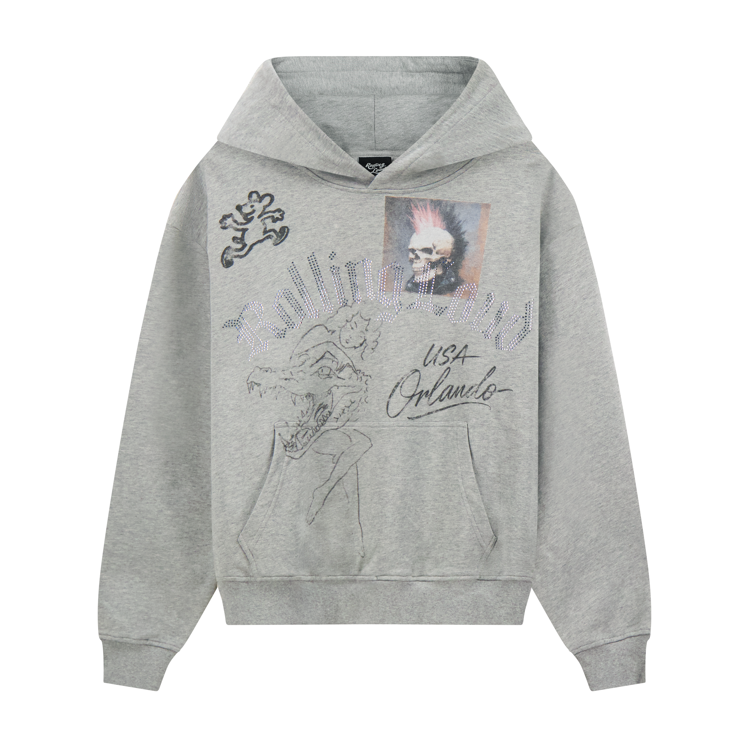 House of gods Rolling Stones スパンコール ジャージ Signature Orlando Bling Grey PO Hoodie | Rolling Loud