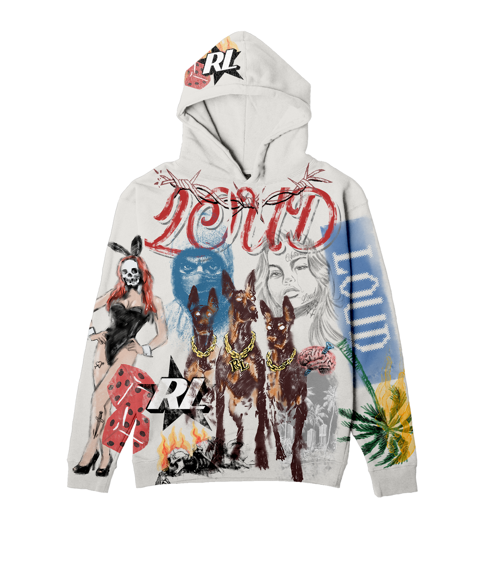 RL Mixed Media Cement AOP Hoodie Rolling Loud