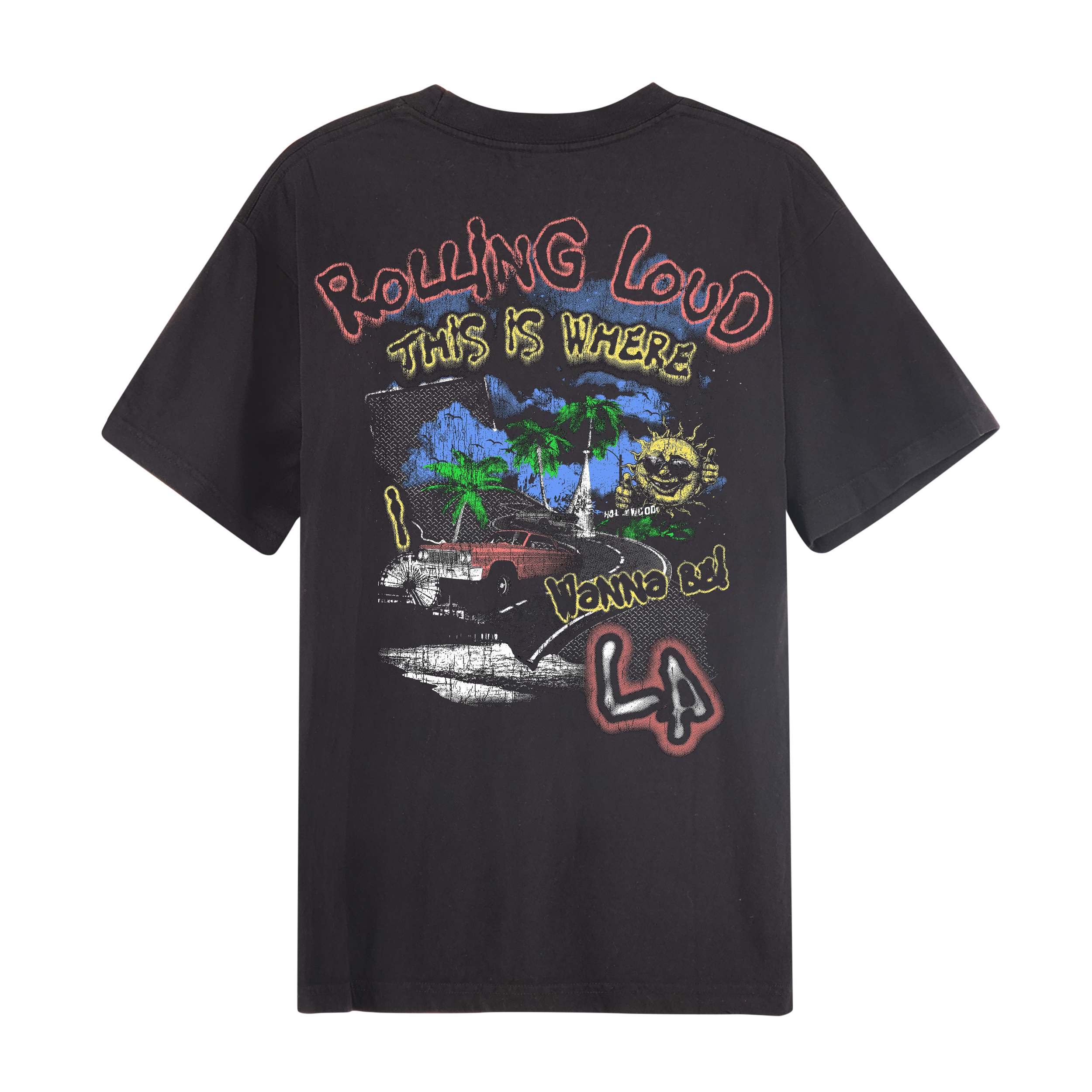 RL LA 25 Wanna Be Black Edge Tee | Rolling Loud
