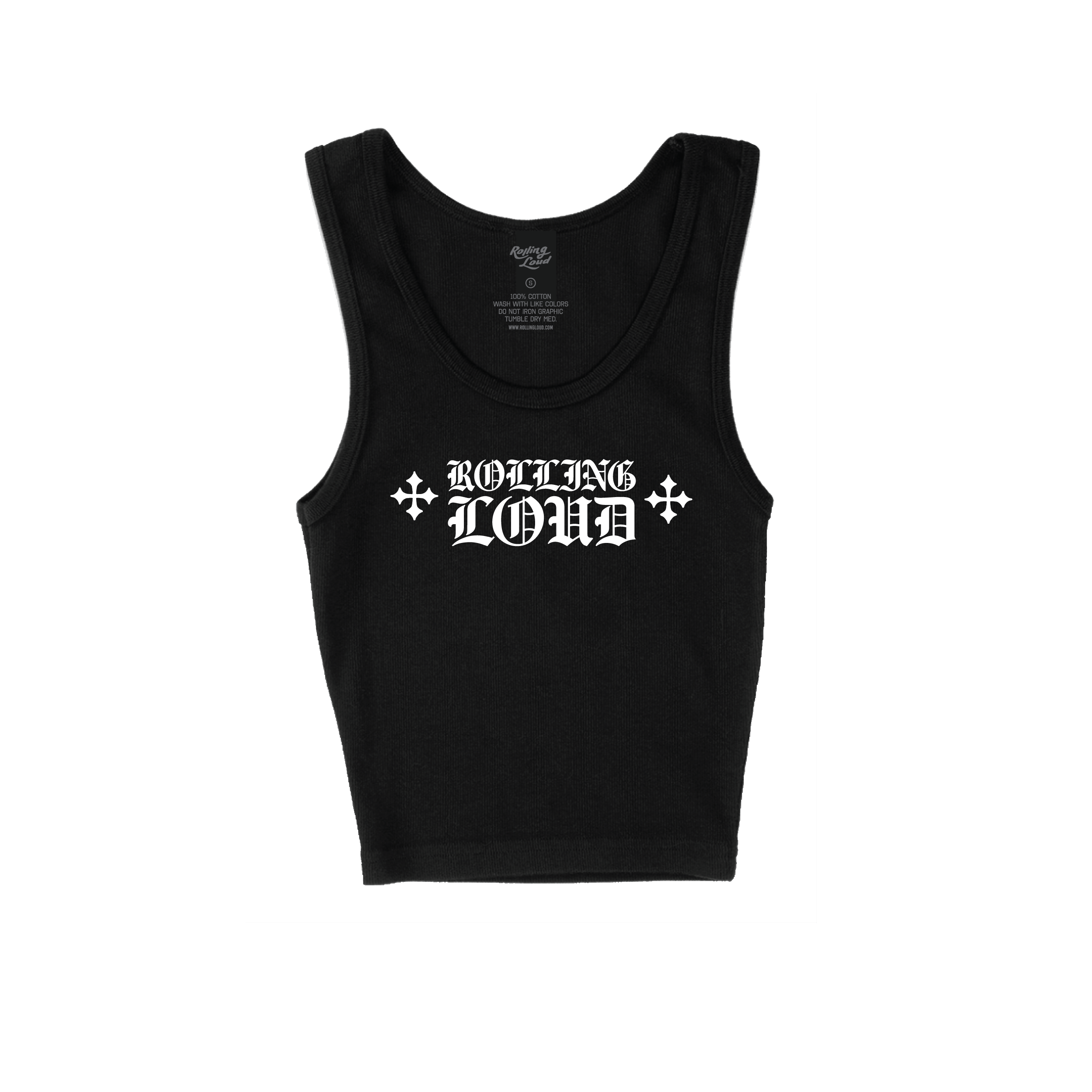 RL Loud Hearts Black Crop Tank | Rolling Loud