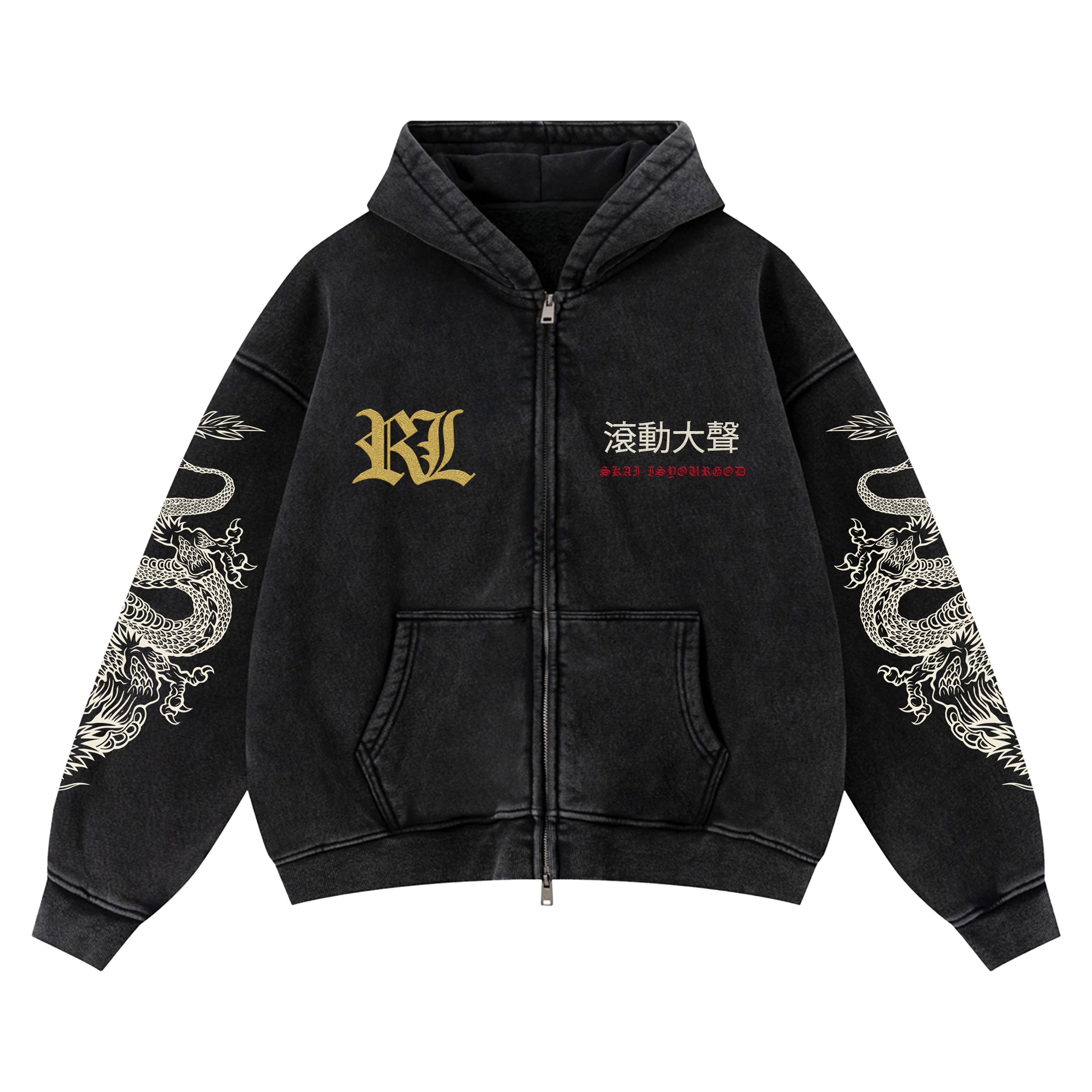 RL x SKAI ISYOURGOD VINTAGE ZIP UP HOODIE | Rolling Loud