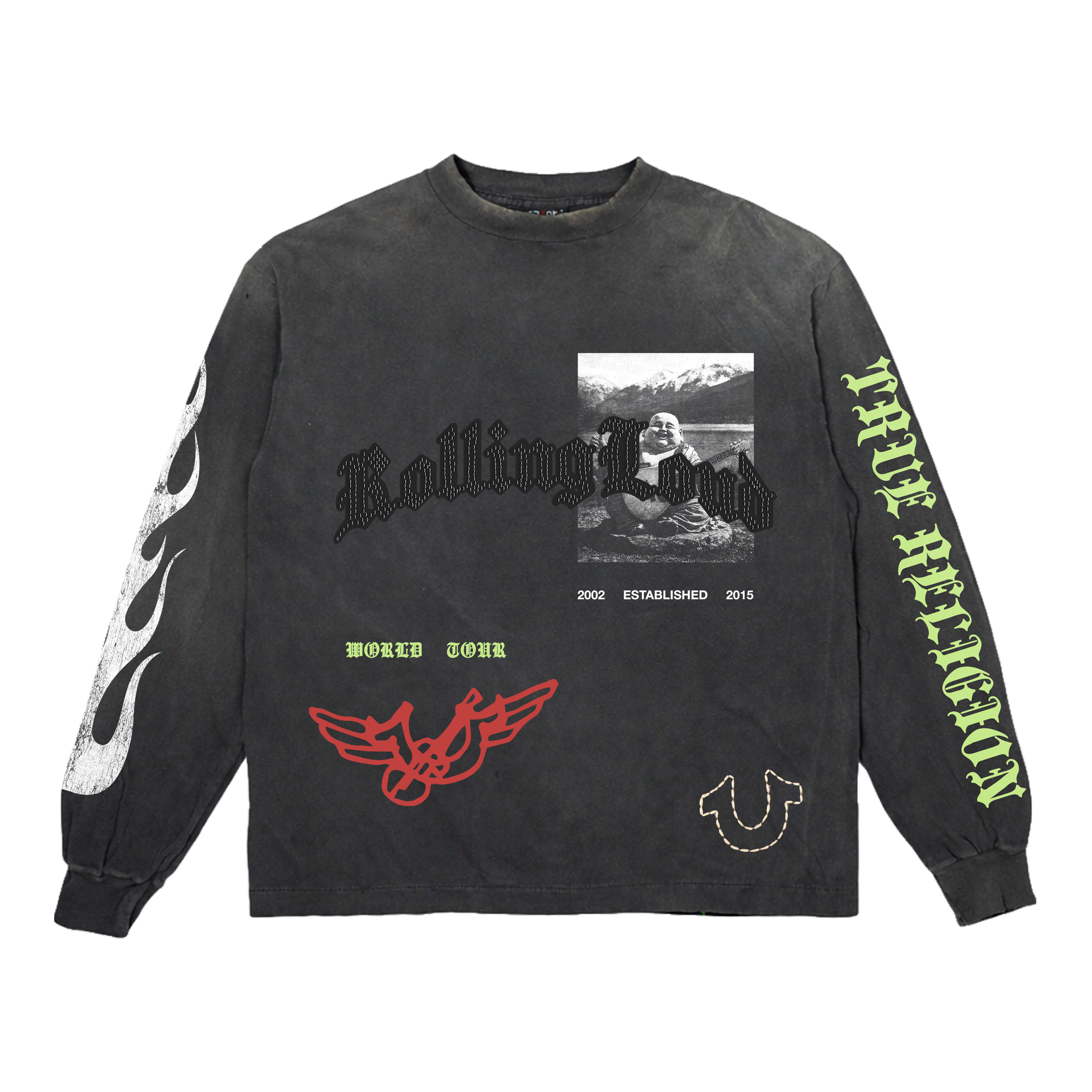 TRUE RELIGION X RL TRUE CROSS VINTAGE BLACK LONGSLEEVE | Rolling Loud