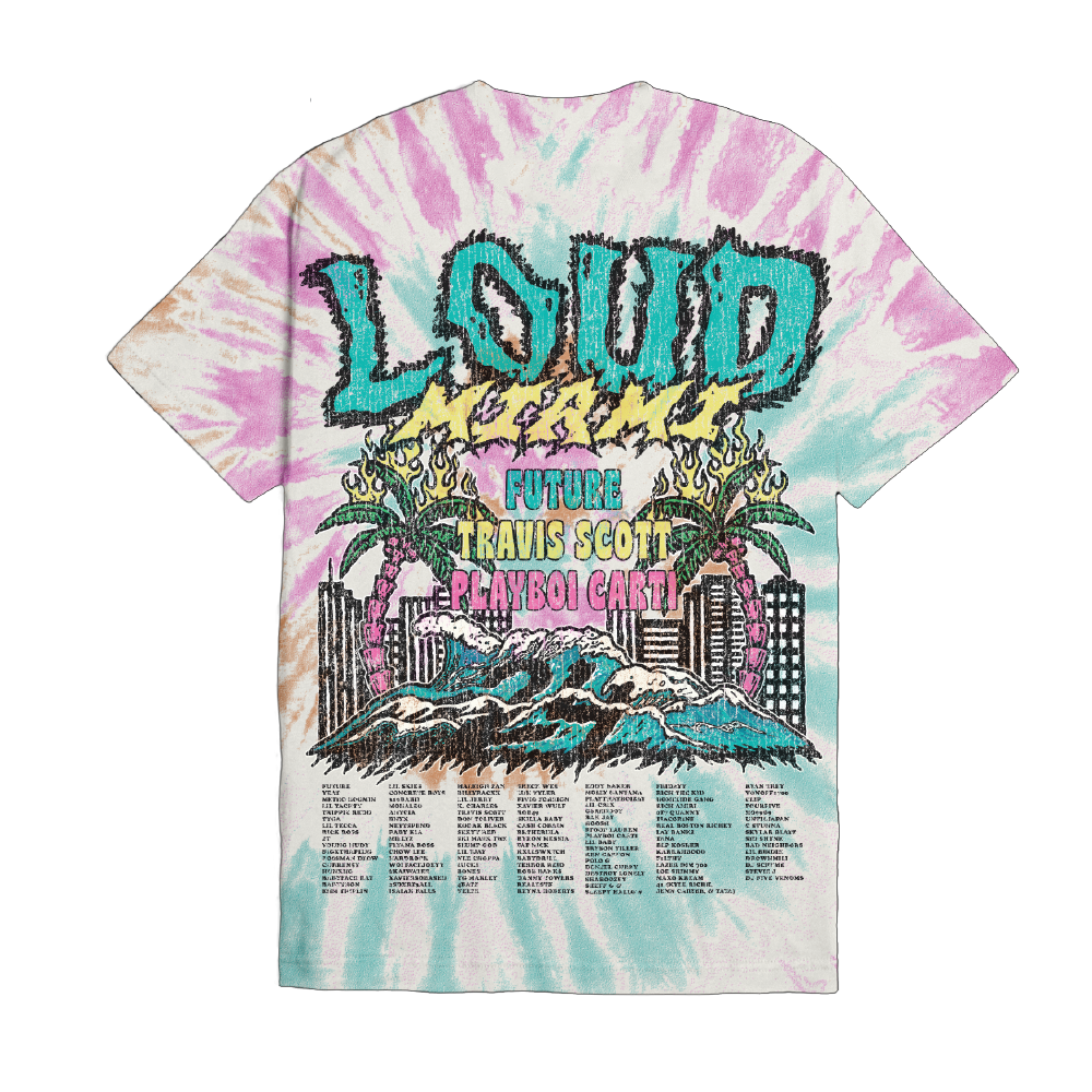 RL Miami 24 Takeover Tiedye Lineup Tee Rolling Loud