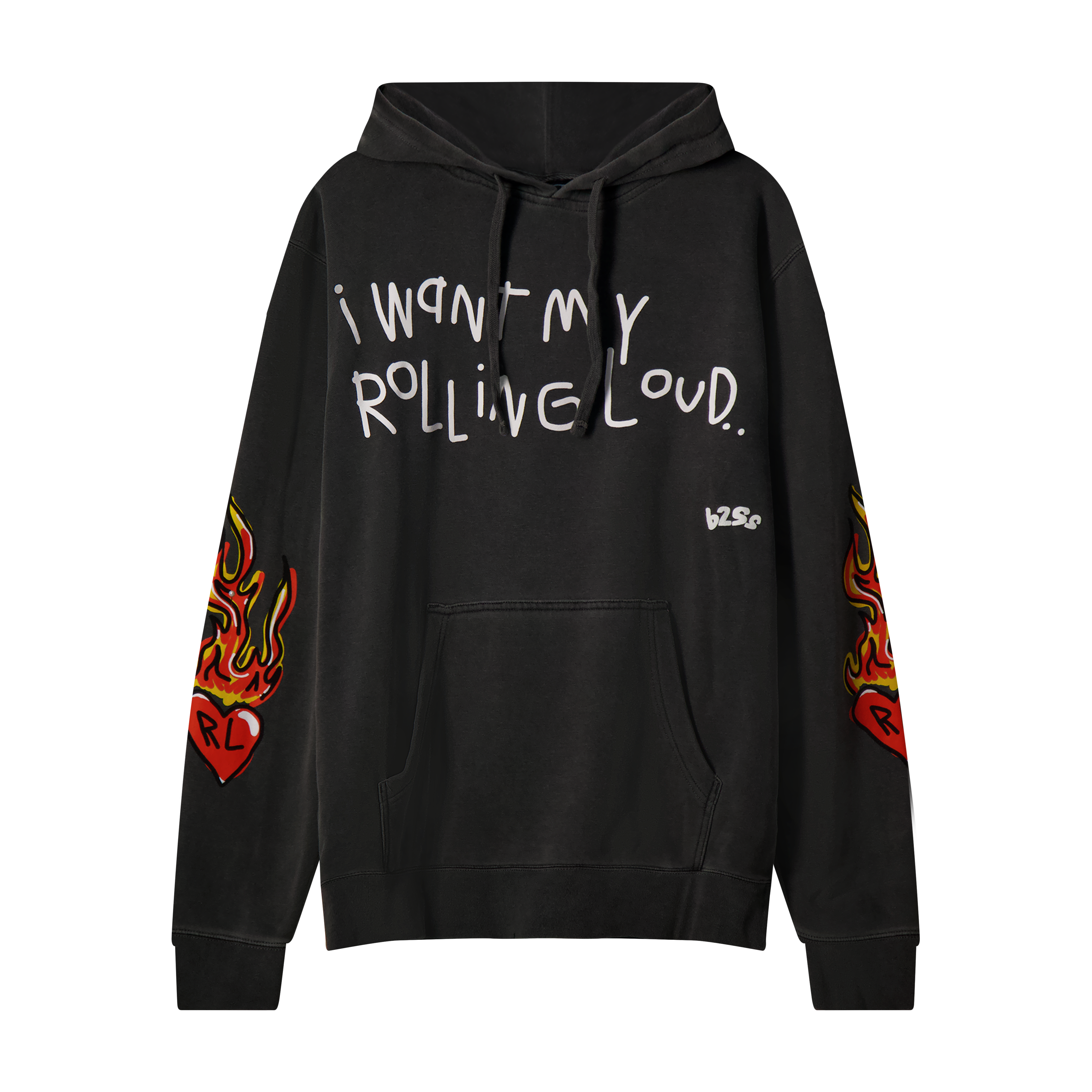 RL X B2SS I Want My RL Washed Black Hoodie | Rolling Loud