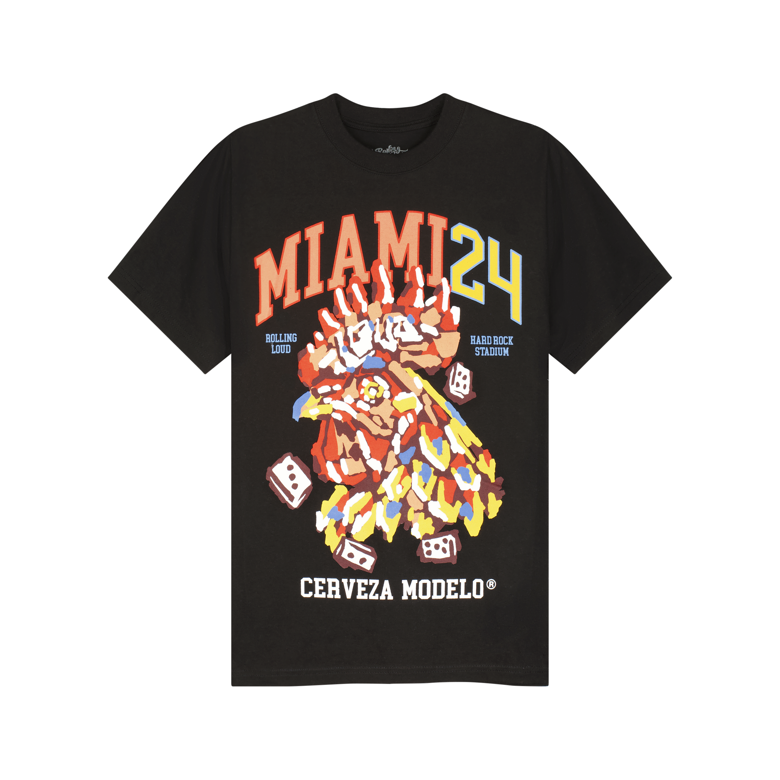 RL X Modelo Loud Rooster Black Tee | Rolling Loud