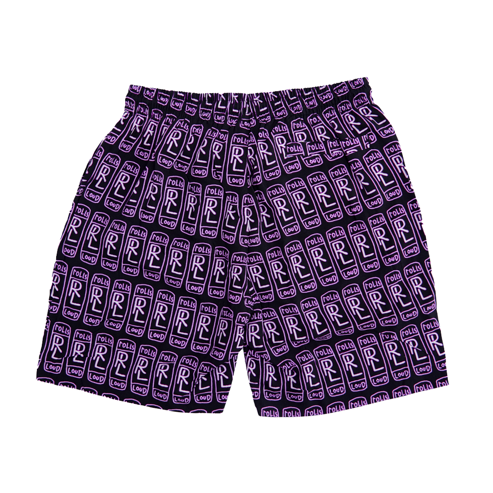 Rolling Loud x B2SS RL AOP Shorts Black/Purple