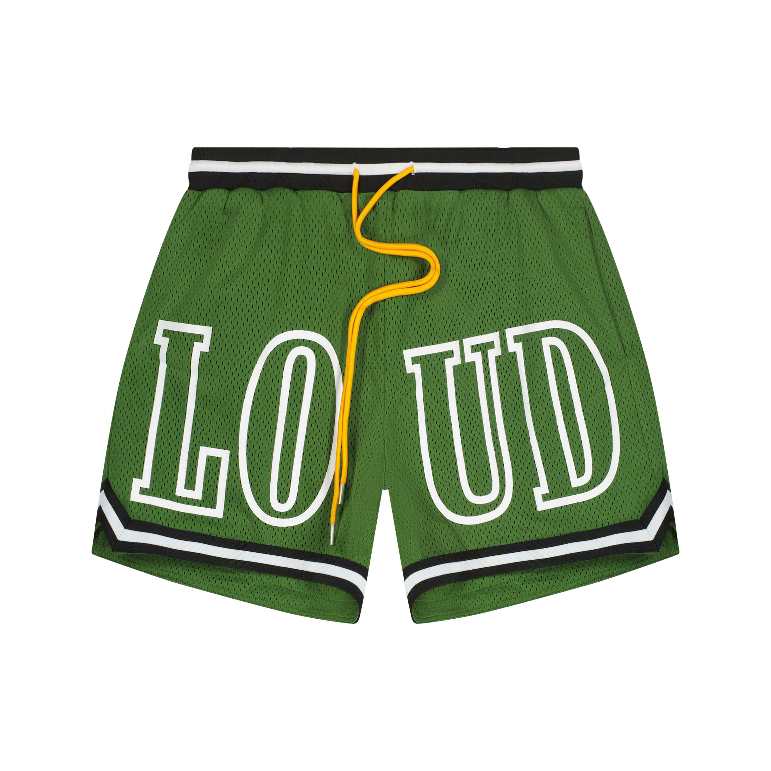 RL Loud Green Mesh Shorts | Rolling Loud RL Loud Green Mesh Shorts | Rolling Loud
