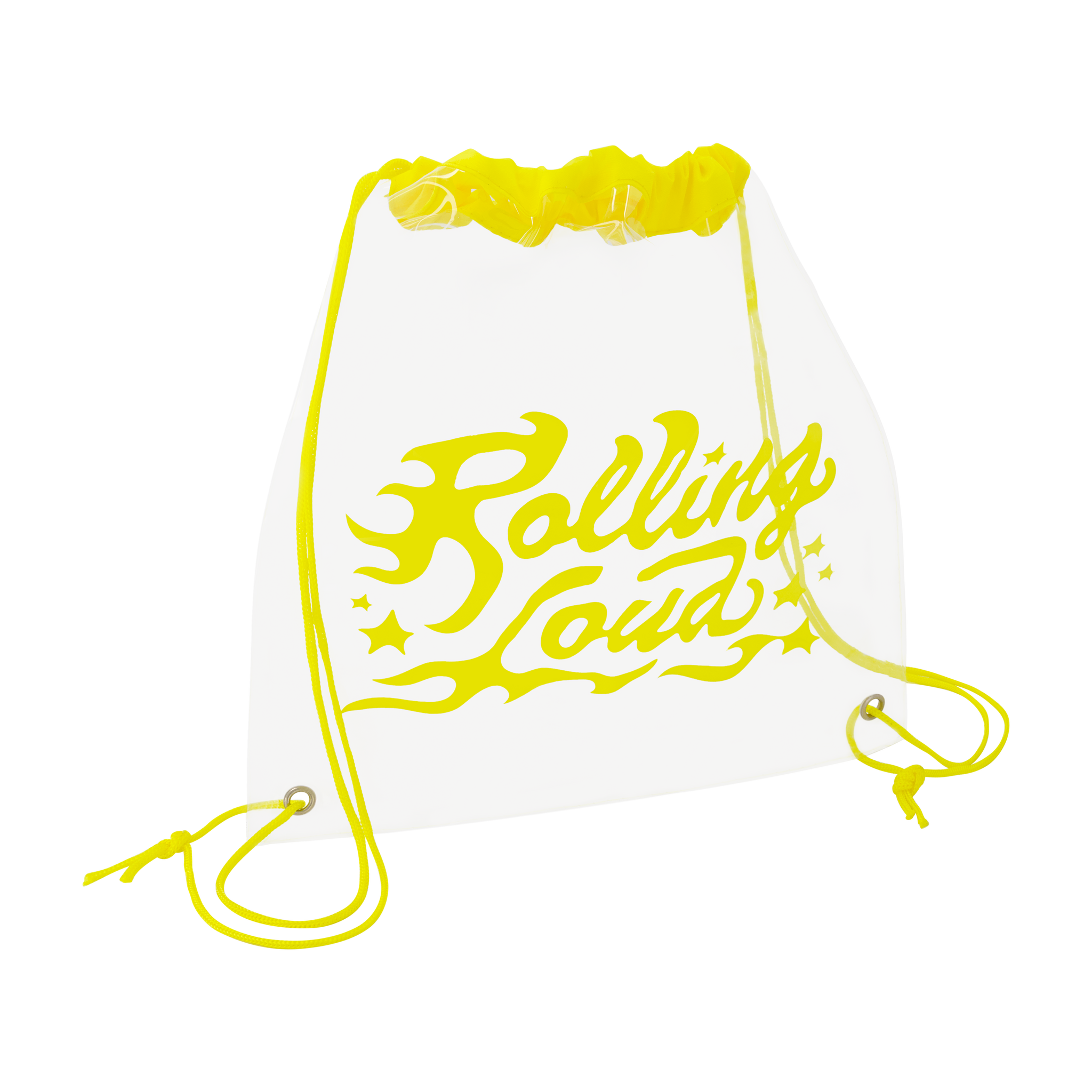 Logo  Clear Yellow Cinch Bag - Festival Approved