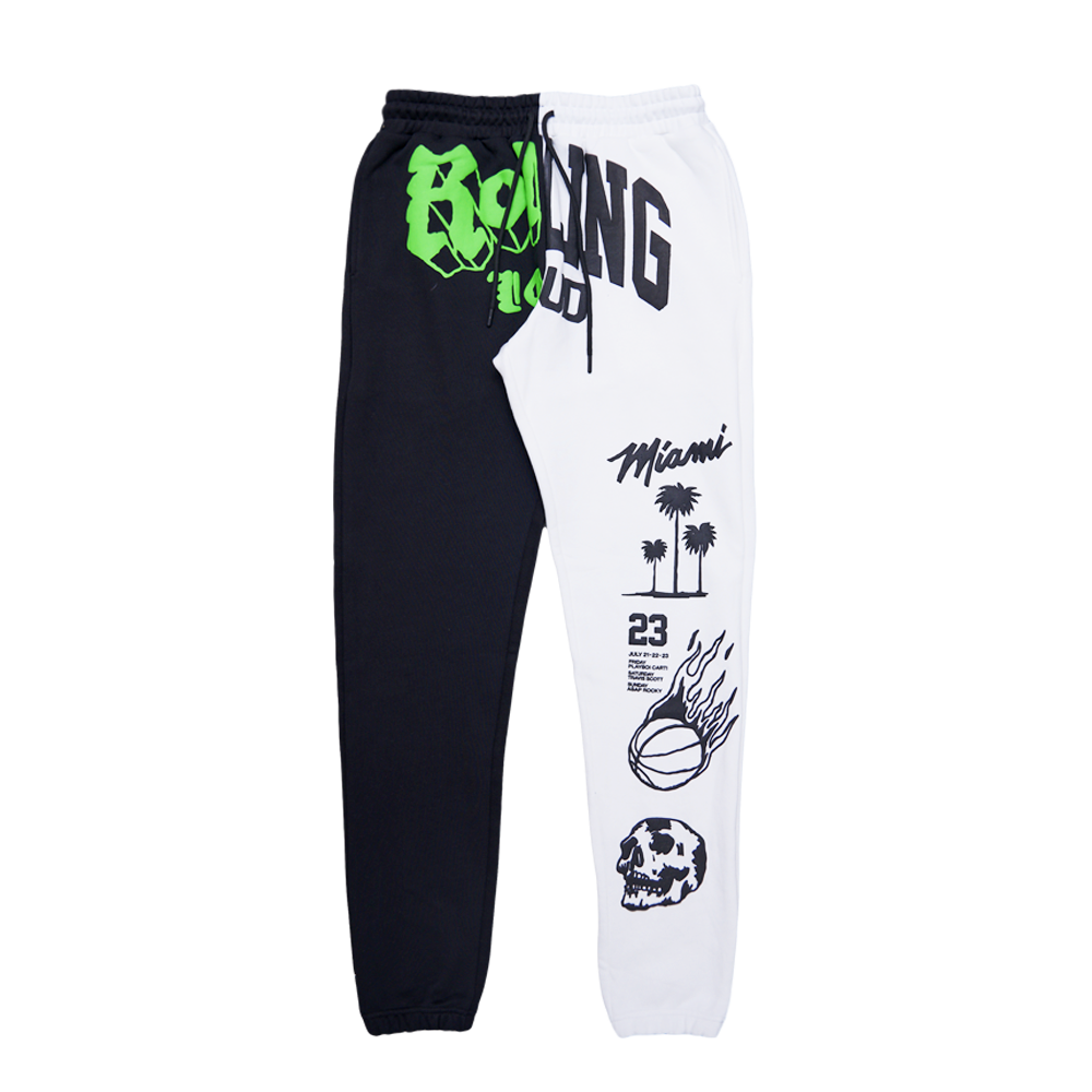 RL Miami 23 Double Trouble Split Black & White Sweatpants RL Miami 23 Double Trouble Split Black & White Sweatpants