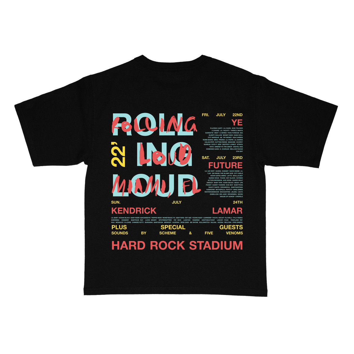 Exclusive Miami 23 Line Up Hoodie Black – Rolling Loud