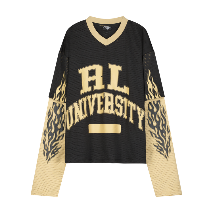 RL University Layered Mesh Charcoal & Tan LS Jersey