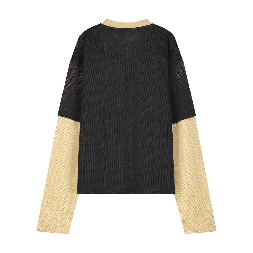 RL University Layered Mesh Charcoal & Tan LS Jersey