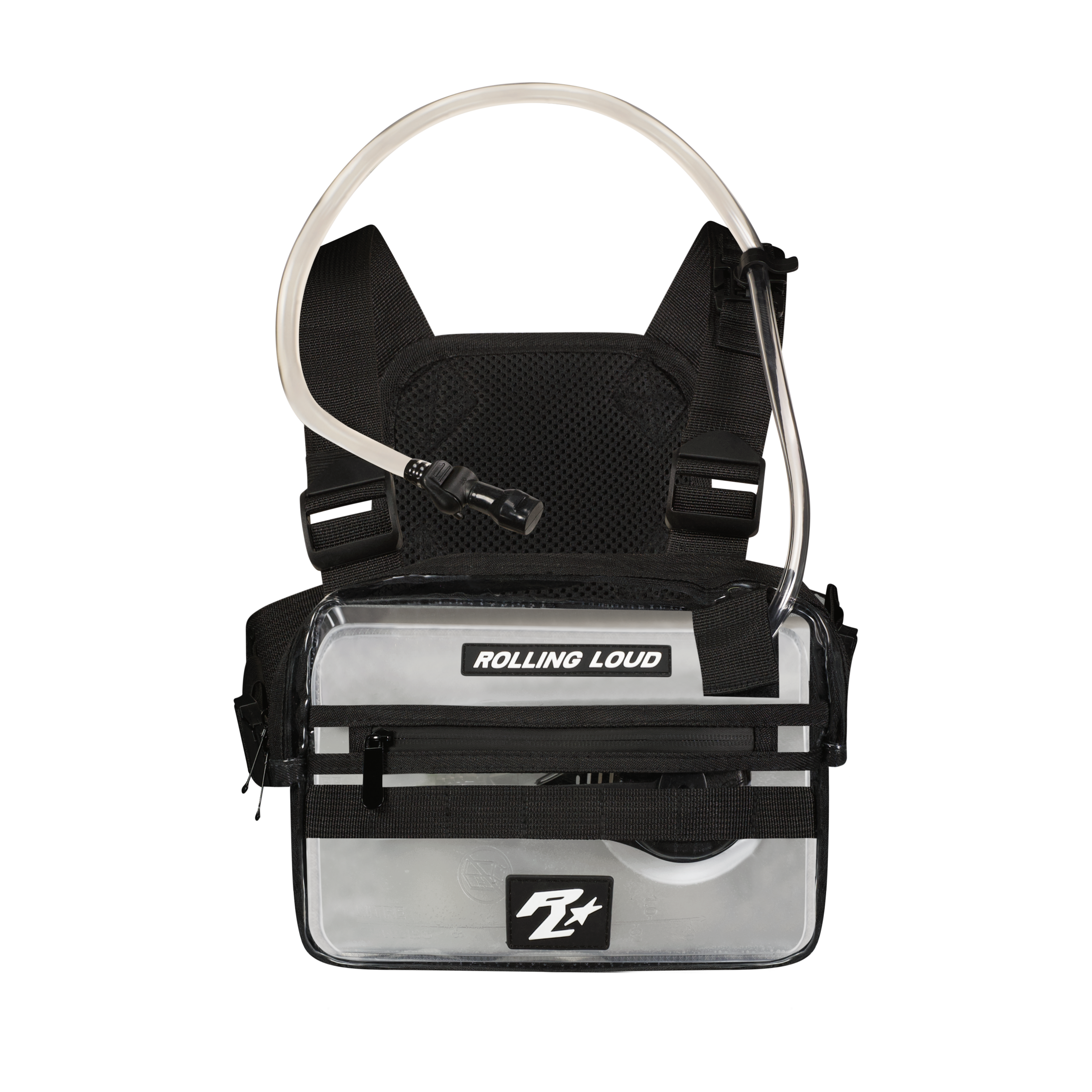 RL Black Hydration Clear Chest Rig - Festival Approved | Rolling Loud