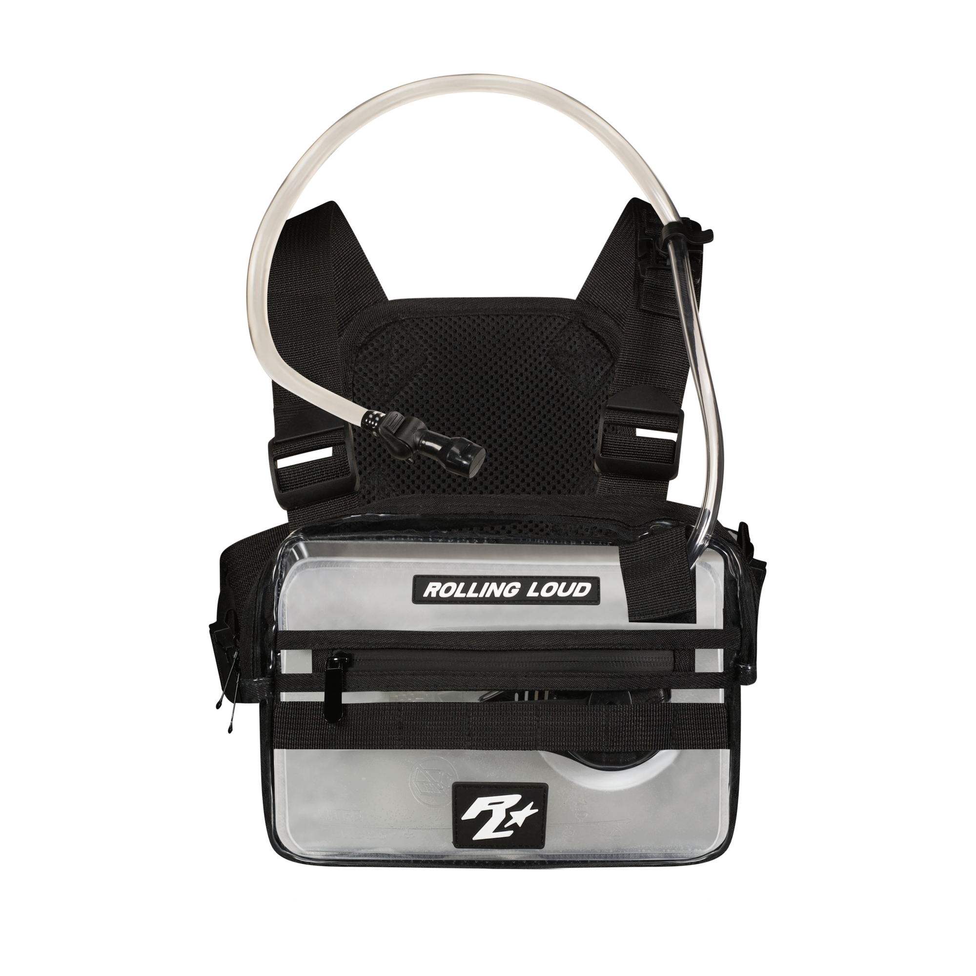 RL Black Hydration Clear Chest Rig - Festival Approved | Rolling Loud