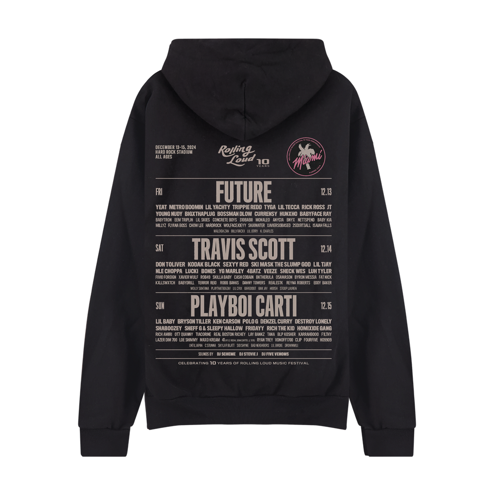 RL Miami 24 Pre-Sale Exclusive 10 Year Admat Black Lineup Hoodie