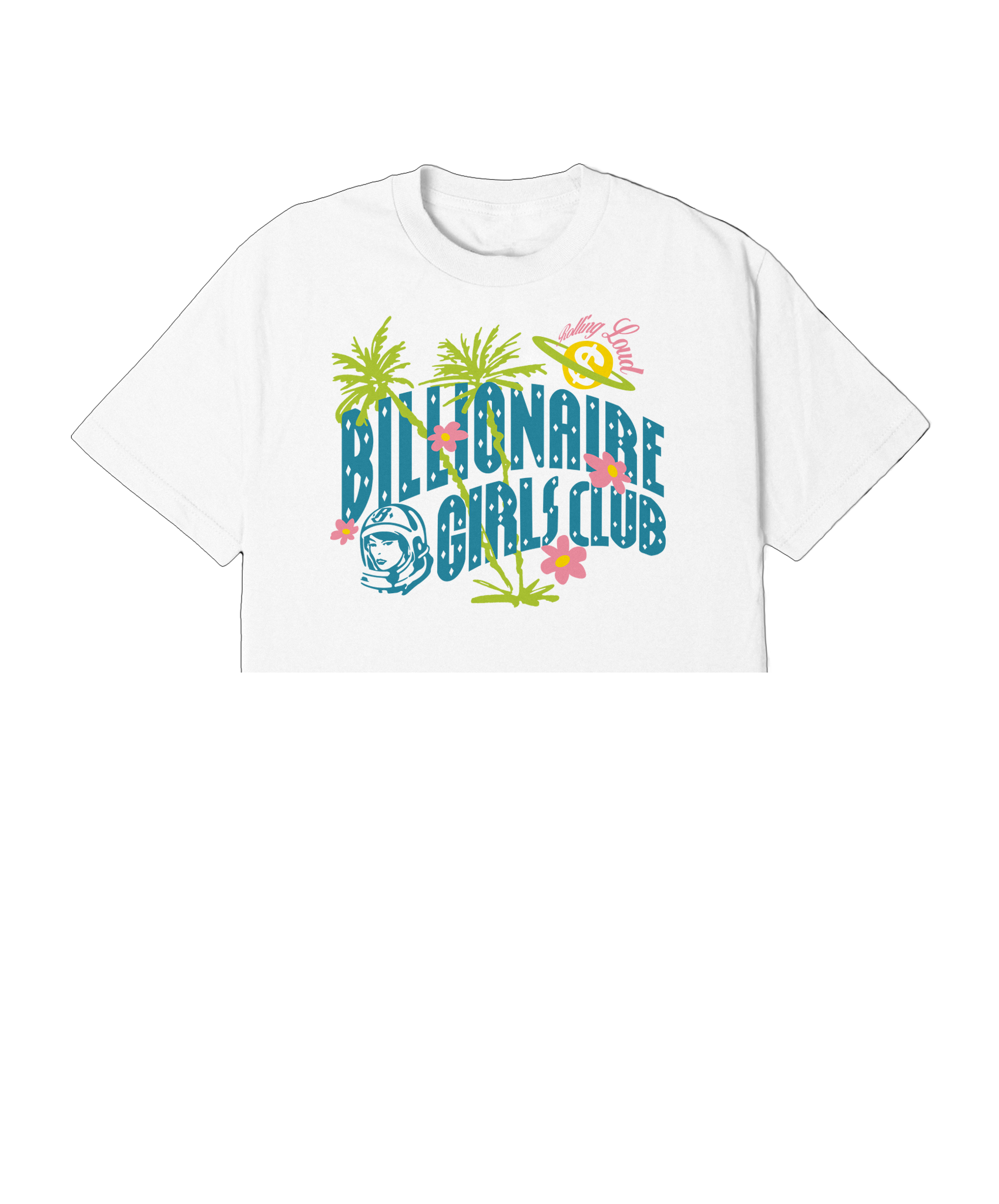 RL X BBC In Miami White Crop Tee Rolling Loud