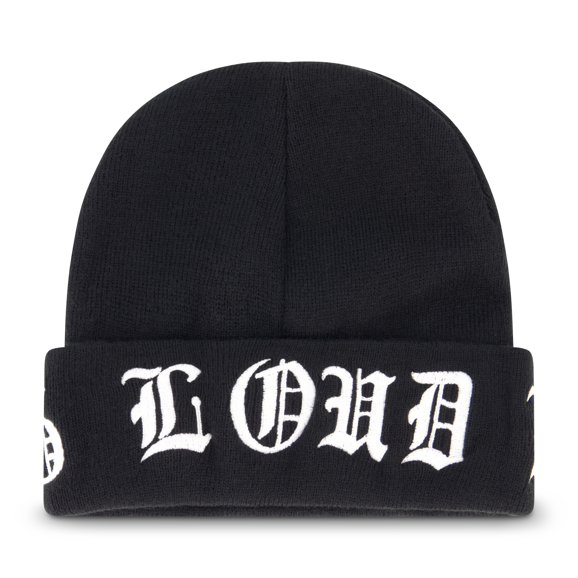 Old English Black Beanie