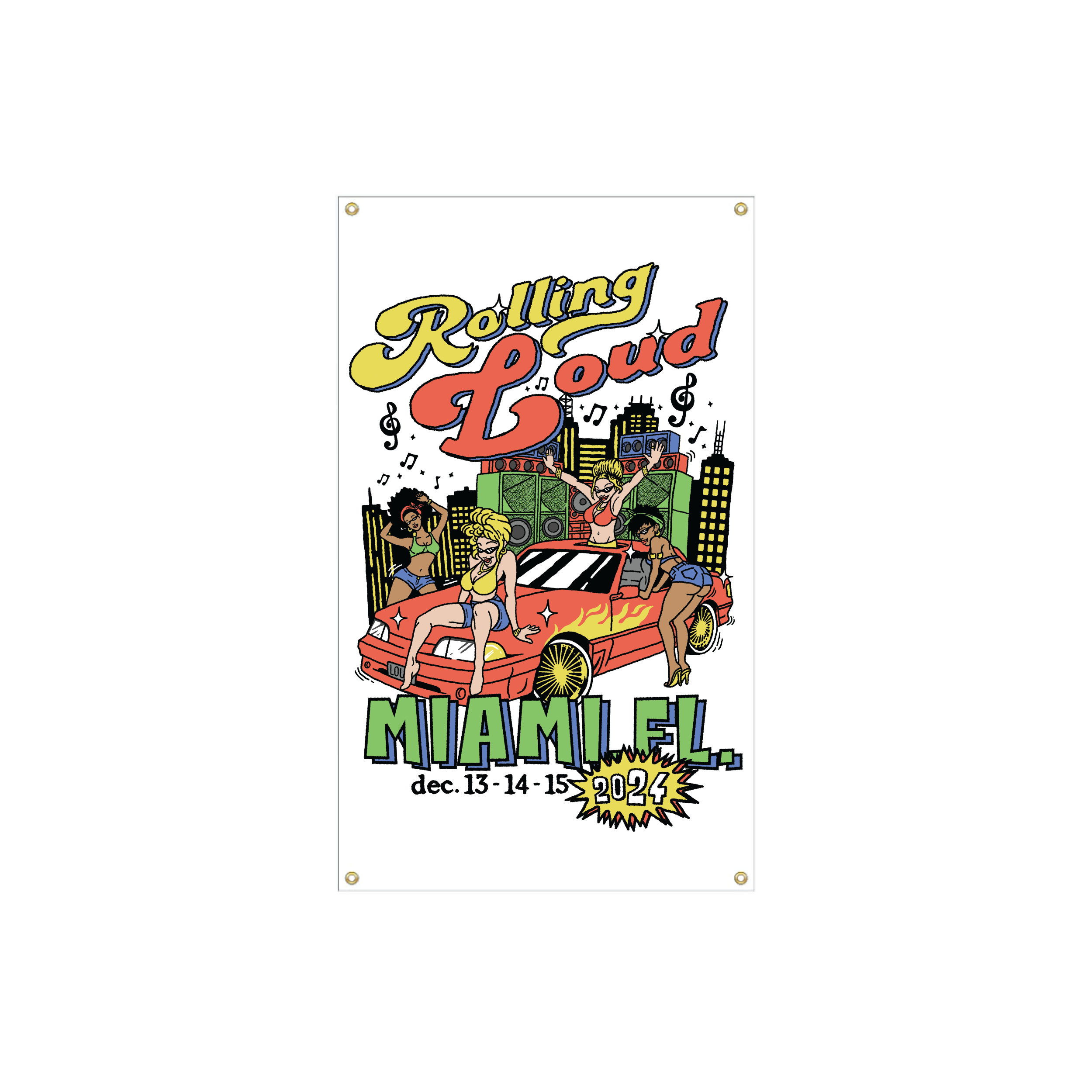 Rl Boom RL Miami 24 Boom Boom White Flag | Rolling Loud