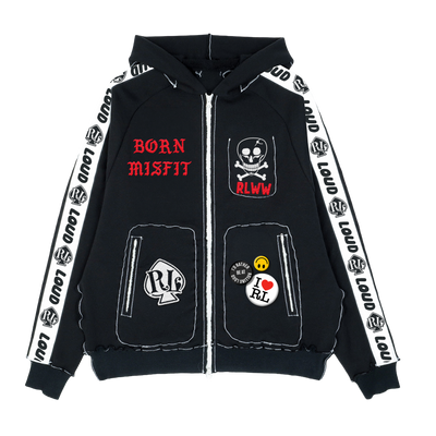 BORN MISFIT ZIP UP HOODIE