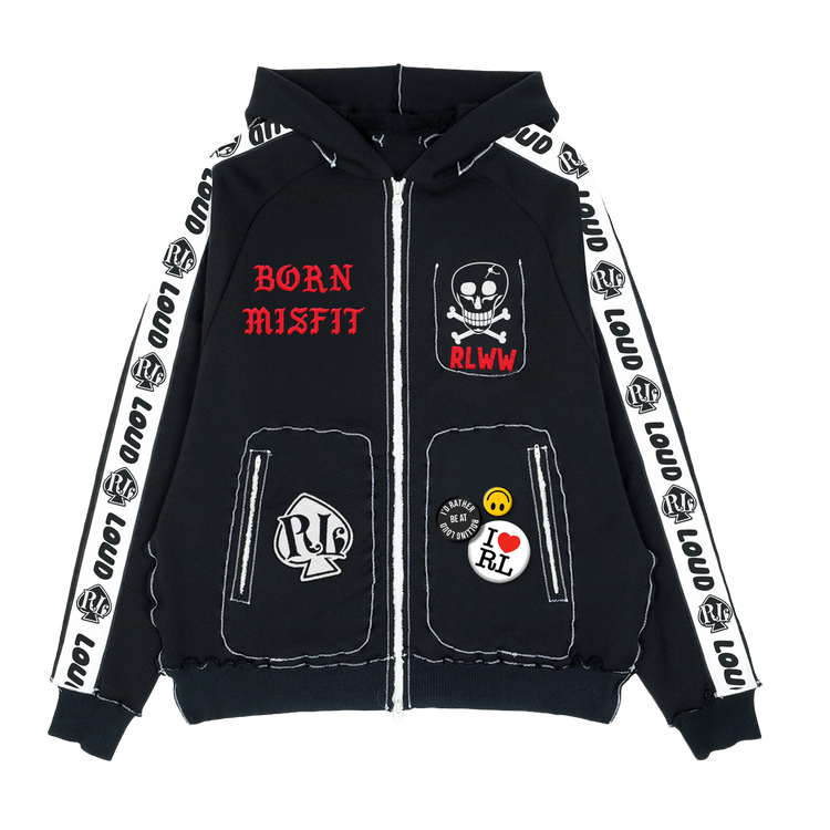 BORN MISFIT ZIP UP HOODIE