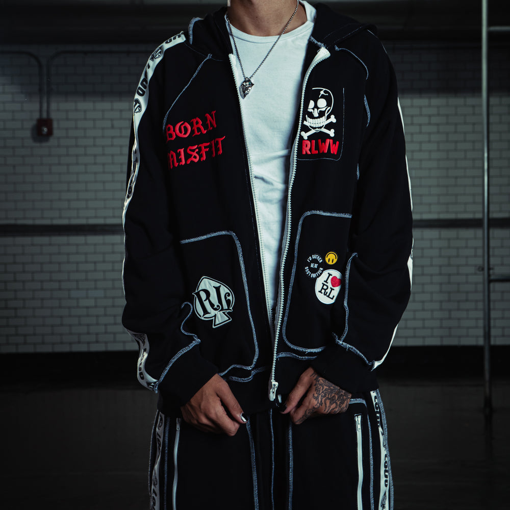 BORN MISFIT ZIP UP HOODIE