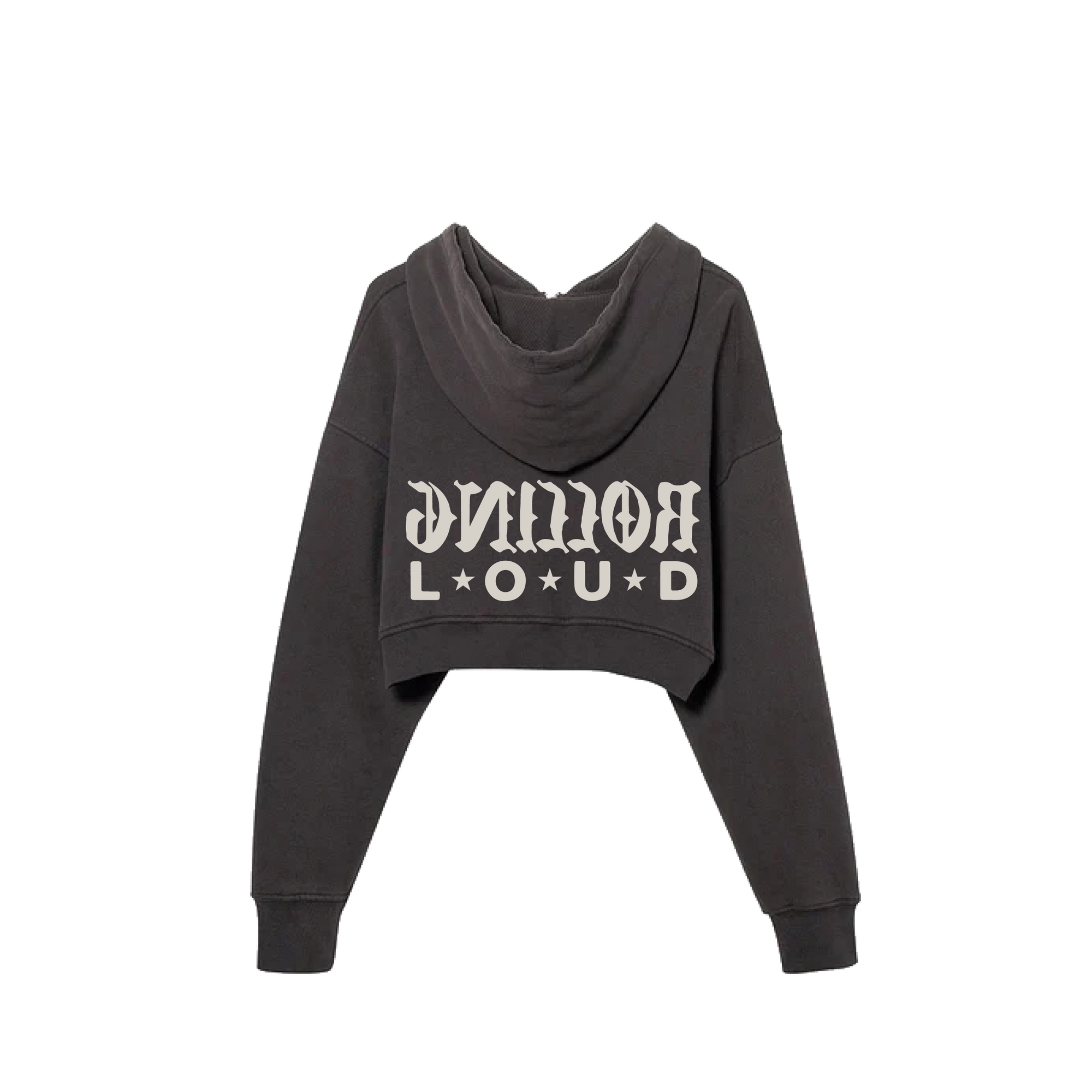 RL Productions Vintage Black Crop Zip Hoodie
