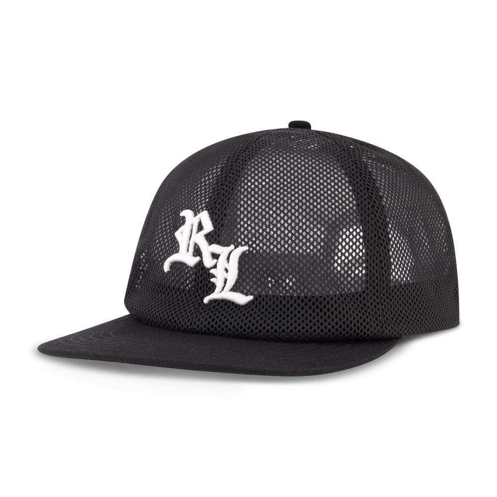 RL OE Full Mesh Black Snapback Hat