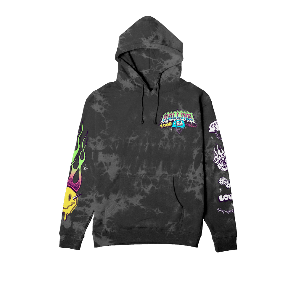 RL Munich 23 Face Plant Black Tie Dye Hoodie