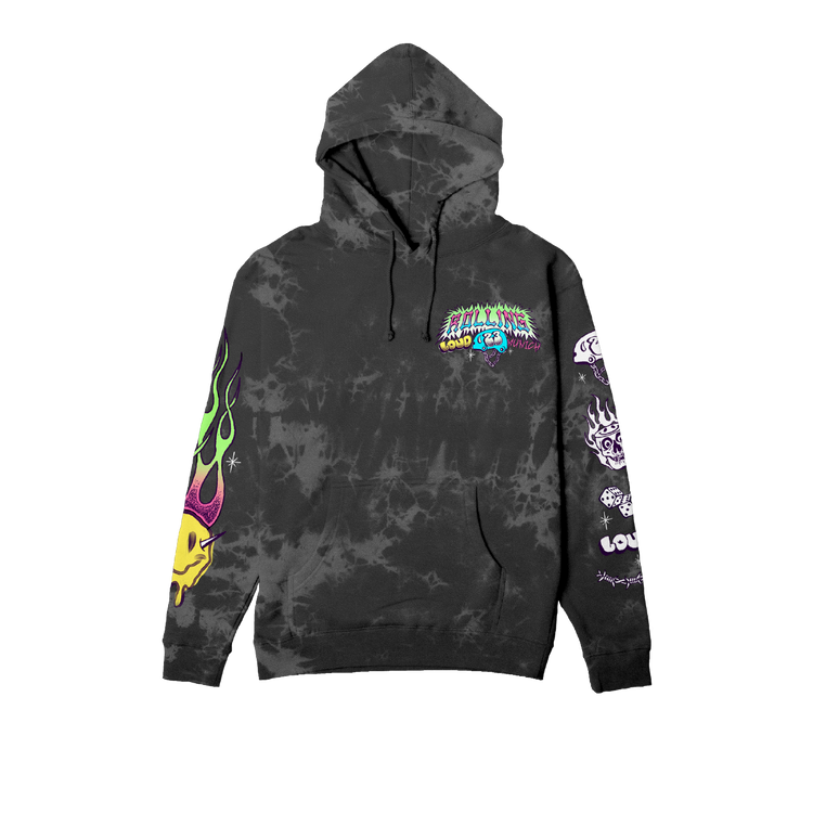 RL Munich 23 Face Plant Black Tie Dye Hoodie