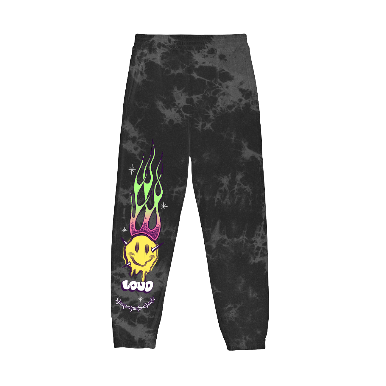 RL Munich 23 Face Plant Black Tie Dye Sweatpants