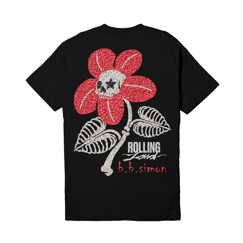 RL x BB Simon  Swarovski Crystal Black Flower Tee