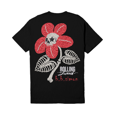 RL x BB Simon  Swarovski Crystal Black Flower Tee