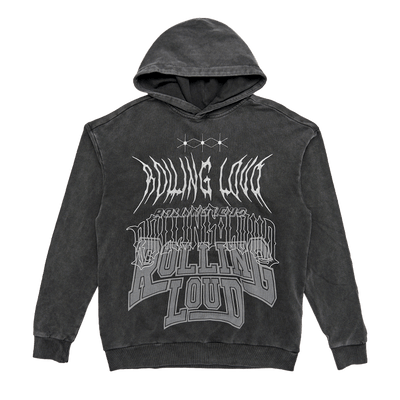 RL G-Metal Logos Vintage Black Hoodie | Rolling Loud RL G-Metal Logos Vintage Black Hoodie | Rolling Loud
