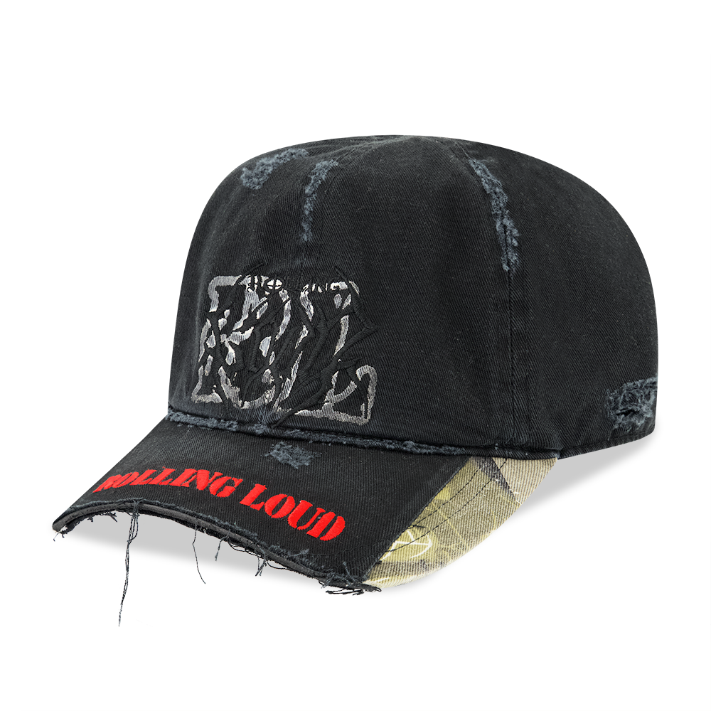 DISTRESSED CAMO CHAOS DAD HAT