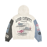 Service Dept. Split Cream and Blue 26 Lineup Zip Hoodie