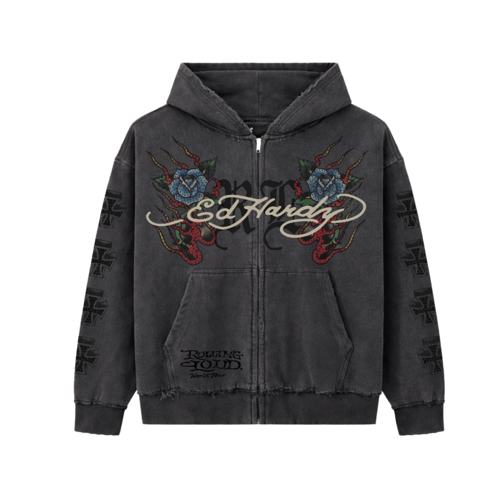 RL X ED HARDY CROSS HOODIE
