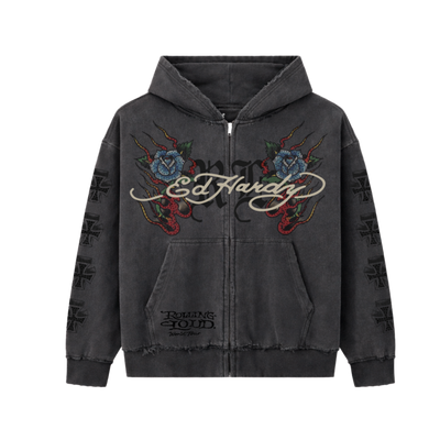 RL X ED HARDY CROSS HOODIE