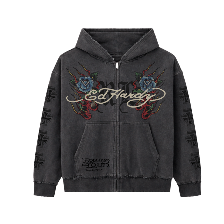 RL X ED HARDY CROSS HOODIE
