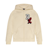 Big Chenille Zip-Up Sweatshirt Cream