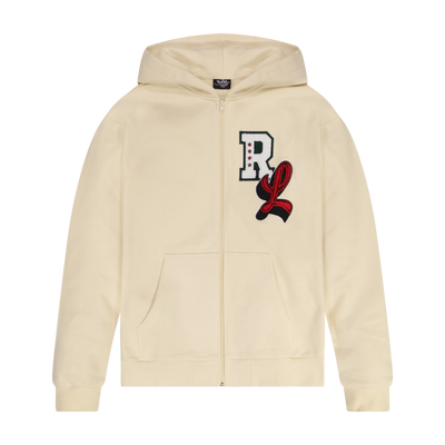 Big Chenille Zip-Up Sweatshirt Cream