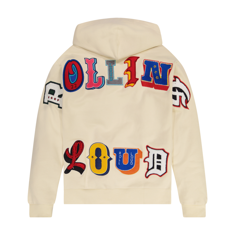 Big Chenille Zip-Up Sweatshirt Cream