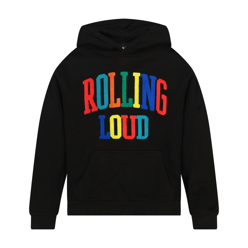 Rolling Loud Multi Chenille Black Hooded Sweatshirt