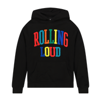 Rolling Loud Multi Chenille Black Hooded Sweatshirt