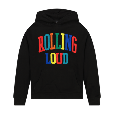 Rolling Loud Multi Chenille Black Hooded Sweatshirt