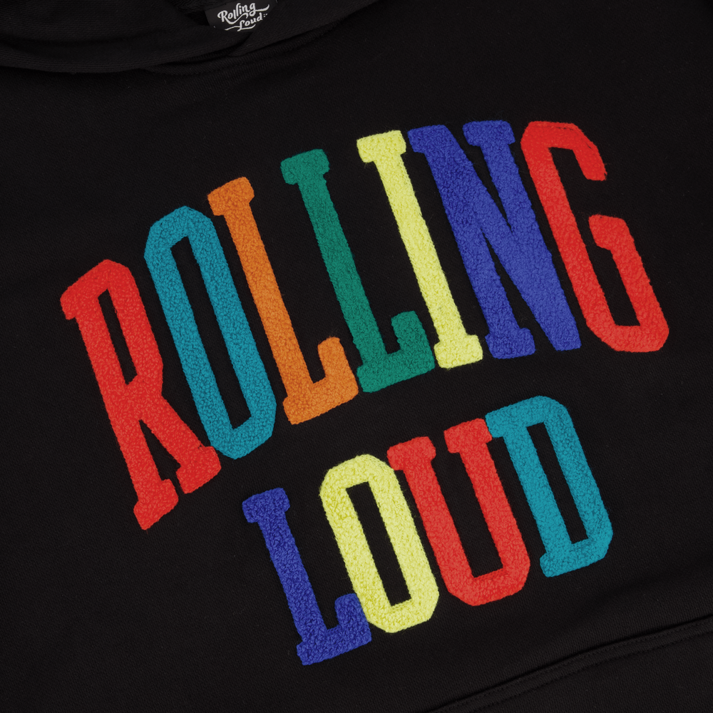 Rolling Loud Multi Chenille Black Hooded Sweatshirt