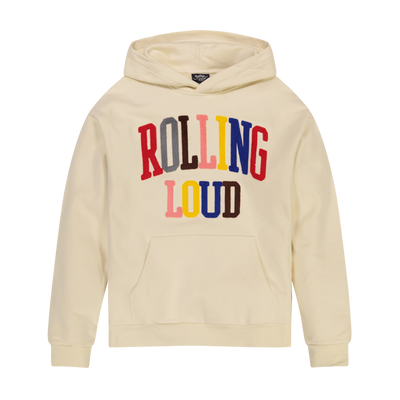 Rolling Loud Multi Chenille Cream Hooded Sweatshirt