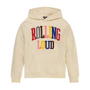 Rolling Loud Multi Chenille Cream Hooded Sweatshirt