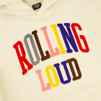 Rolling Loud Multi Chenille Cream Hooded Sweatshirt